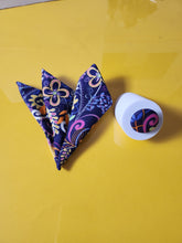 Load image into Gallery viewer, Floral Swirl Pocket Square and Button Lapel Pin
