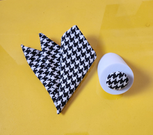 Load image into Gallery viewer, B&amp;W Houndstooth Pocket Square and Lapel Pin
