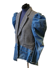 Load image into Gallery viewer, HOUNDSTOOTH DENIM BLAZER
