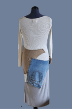 Load image into Gallery viewer, Upcycled Sweater Denim Dress
