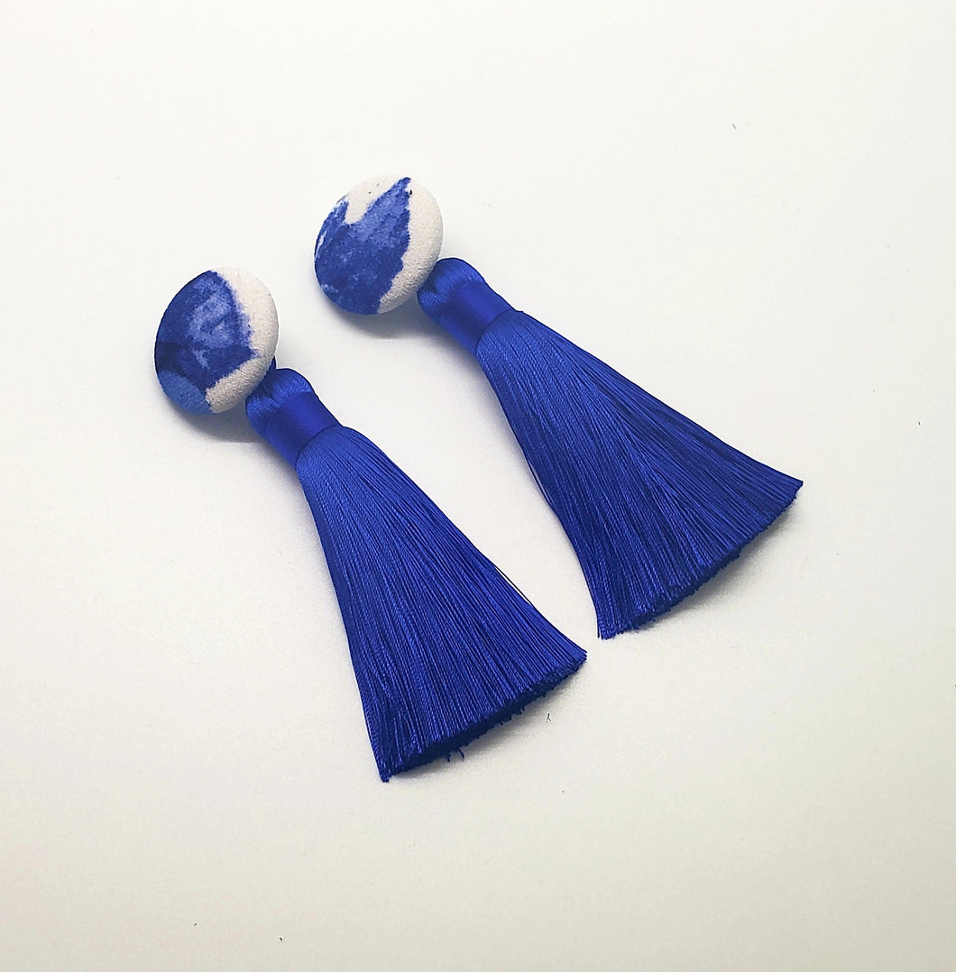 Blue Royal Tassel Earrings