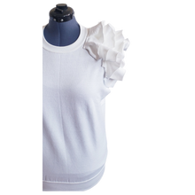 Load image into Gallery viewer, White Ruffle Sleeveless Sweatshirt

