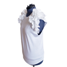 Load image into Gallery viewer, White Ruffle Sleeveless Sweatshirt
